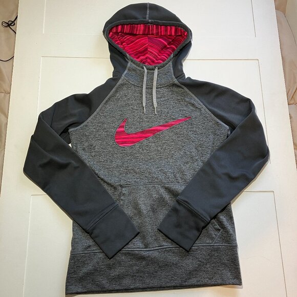 Nike Tops - Nike Therma Fit Hoodie Women's Small Gray Sporty‎ Warm Athleisure Athleticwear